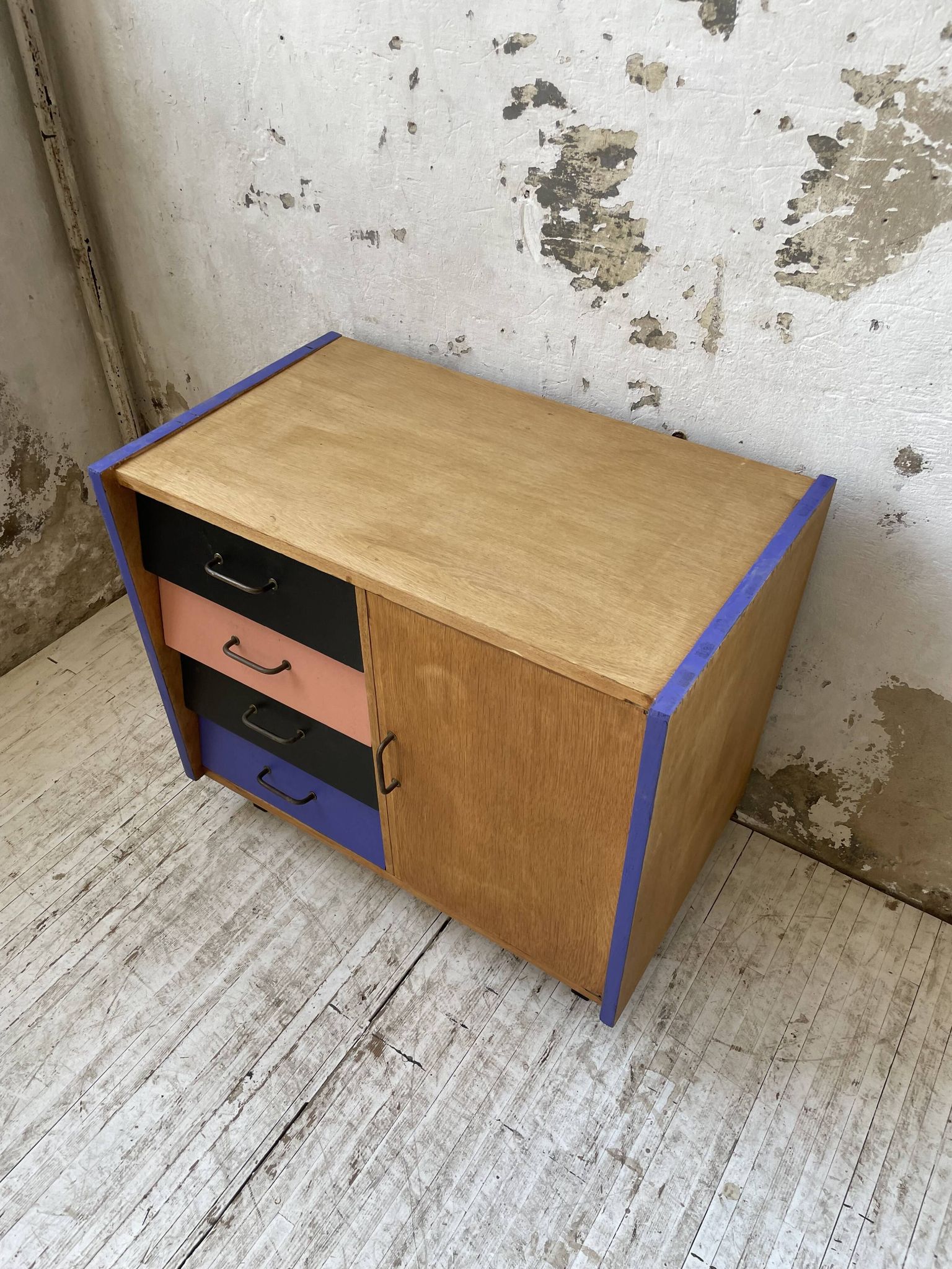 Colorful chest of drawers furniture 60s