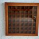 Oak table mat and smoked glass 70s