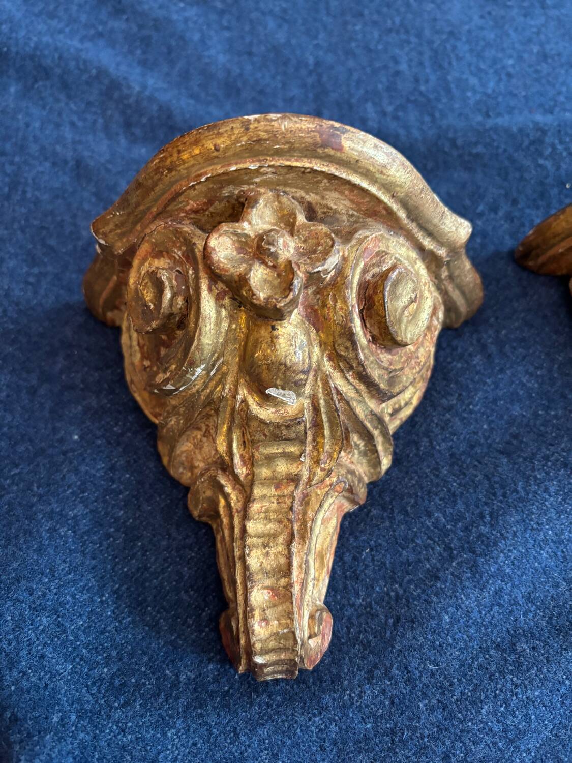 Pair of gilded wooden console tables