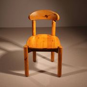 Six Dining Chairs in Pine Wood | Italy 1980s