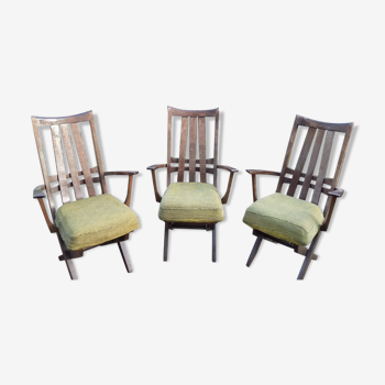 3 relax armchairs seats triconfort vintage  50