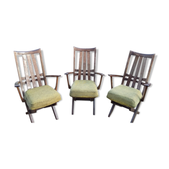 3 relax armchairs seats triconfort vintage  50