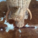 Wicker elephant side table