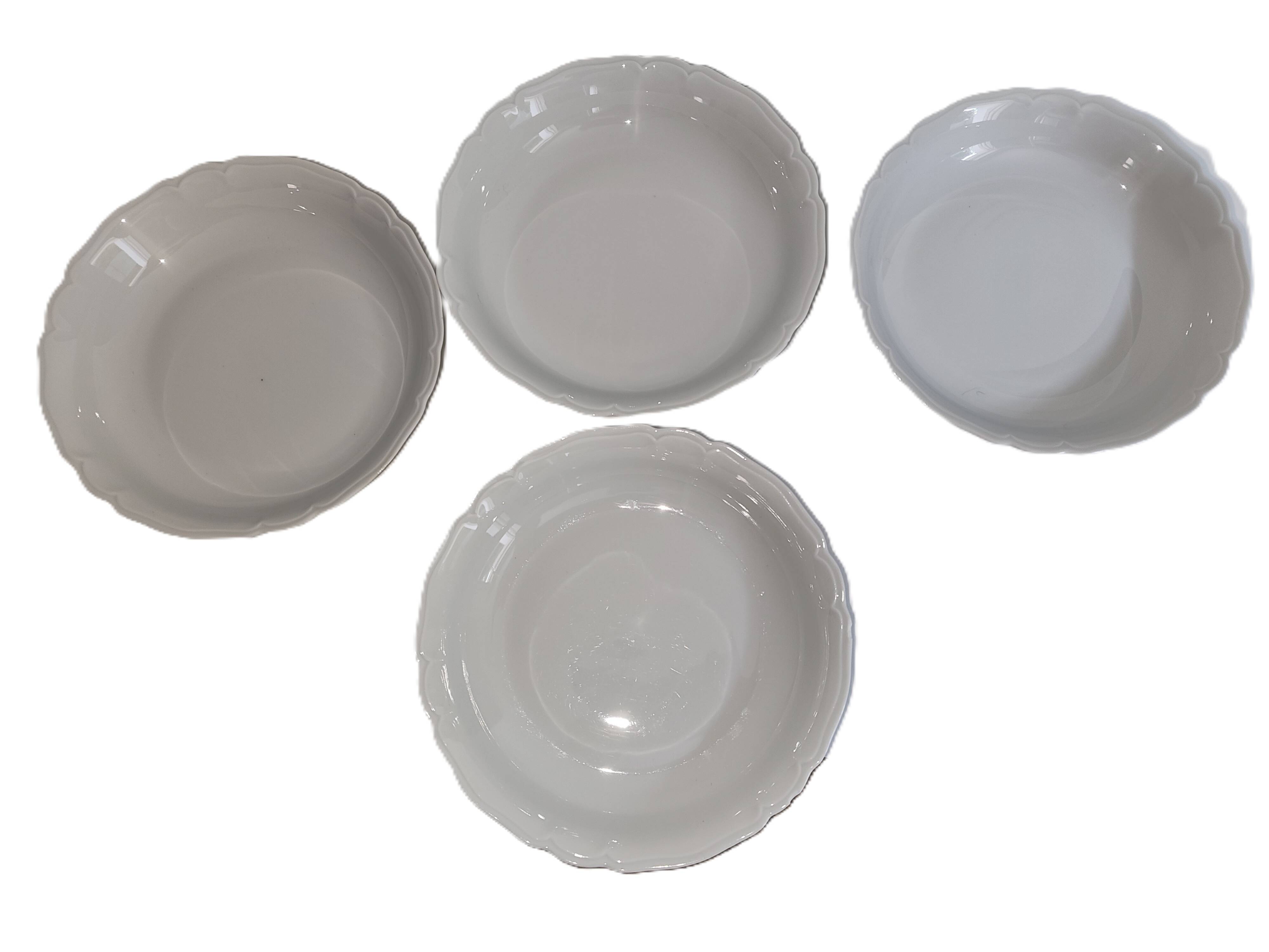 Set of 4 deep plates in Limoges porcelain – Union Limousine
