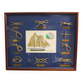 Sailor knots frame with schooner.