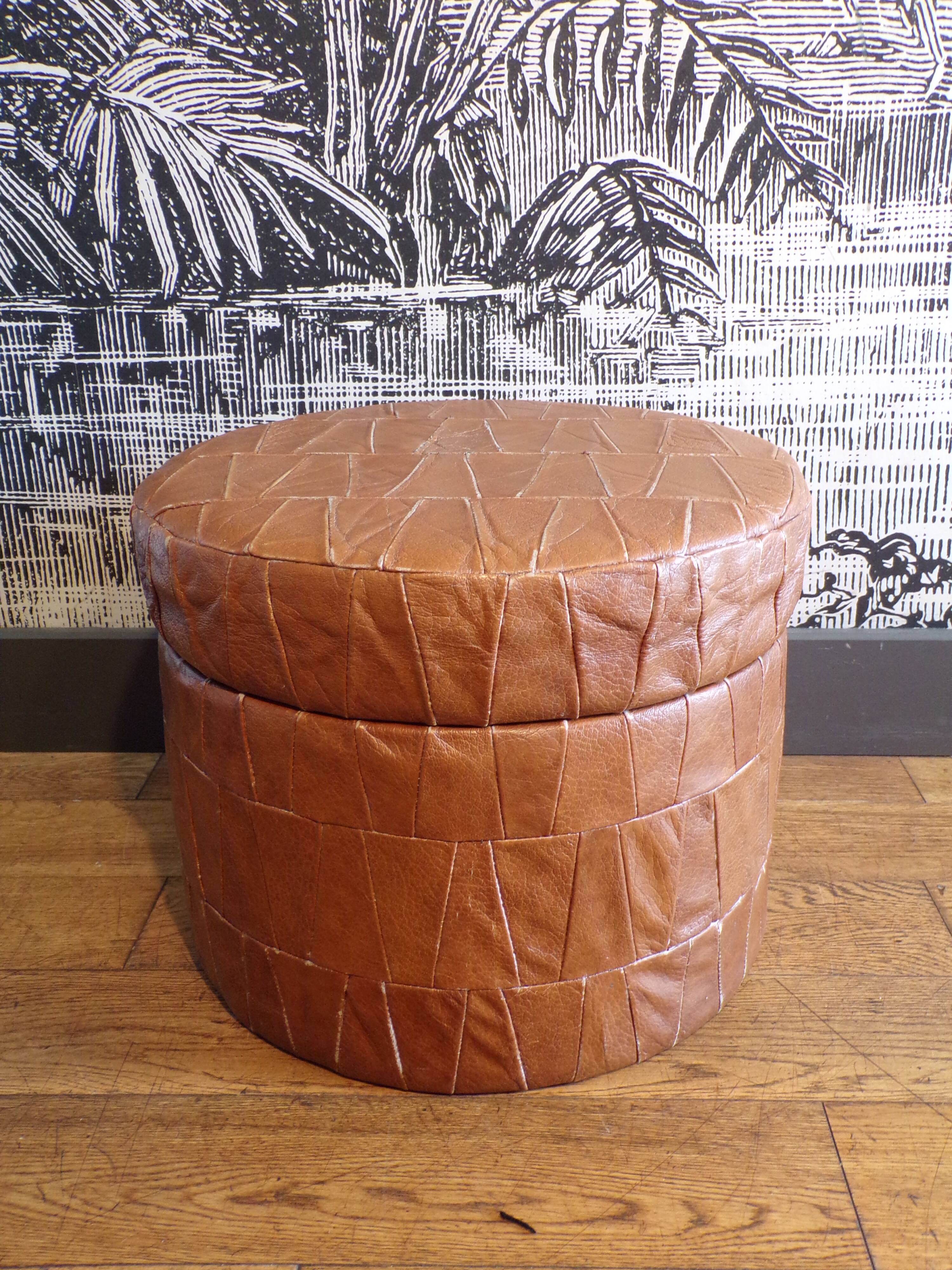 De Sede patchwork leather storage pouf
