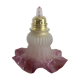 Lampe baladeuse tulipe violette en verre poli et fil torsadé rose fushia