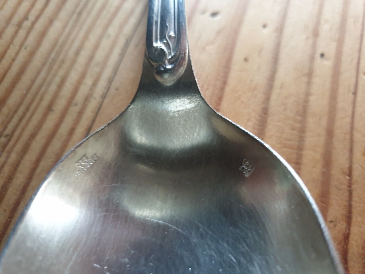 Old silver metal spoons