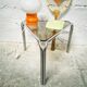 Vintage side table in metal and smoked glass