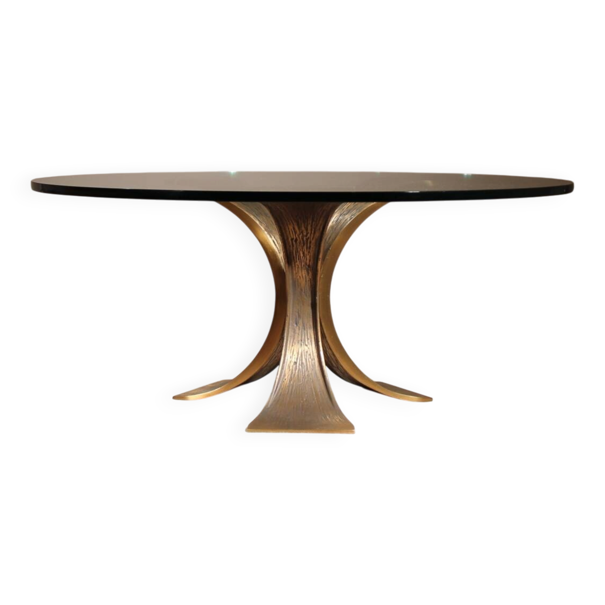 Brutalist Bronze & Glass Coffee Table | Germany 1970s
