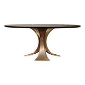 Table basse en bronze et verre brutaliste | Allemagne années 1970