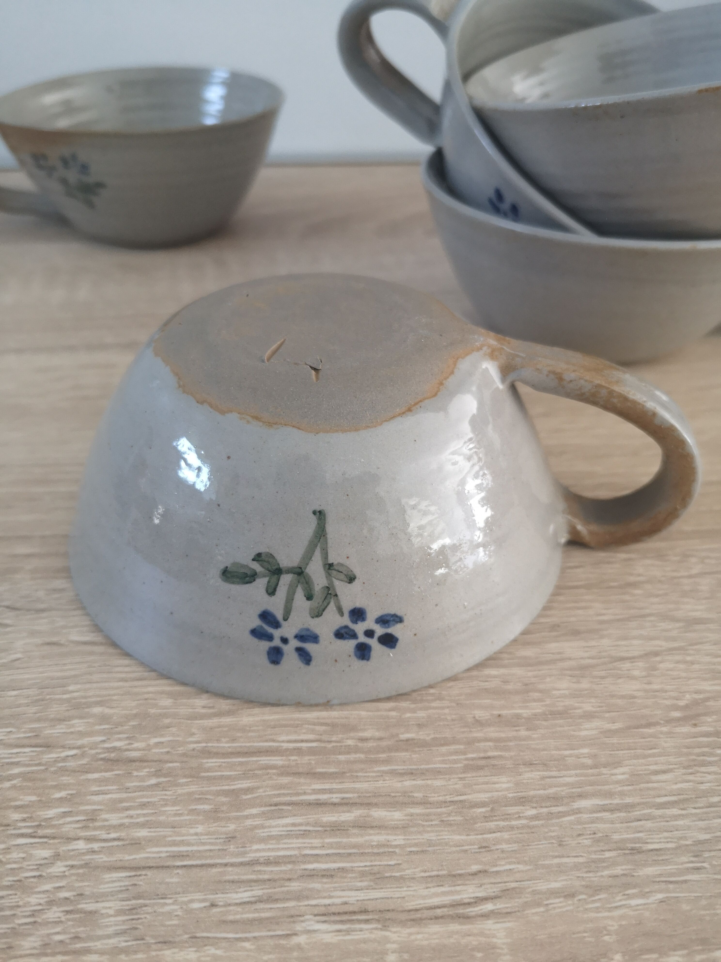 1 lot of 5 Vintage glasses sandstone cups