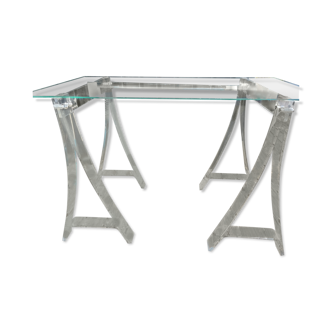 Plexiglas trestle desk