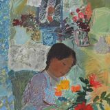 Nancy DELOUIS: Little Girl, original signed lithograph