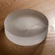 Empty ashtray pocket modernist design in satin molded pressed glass