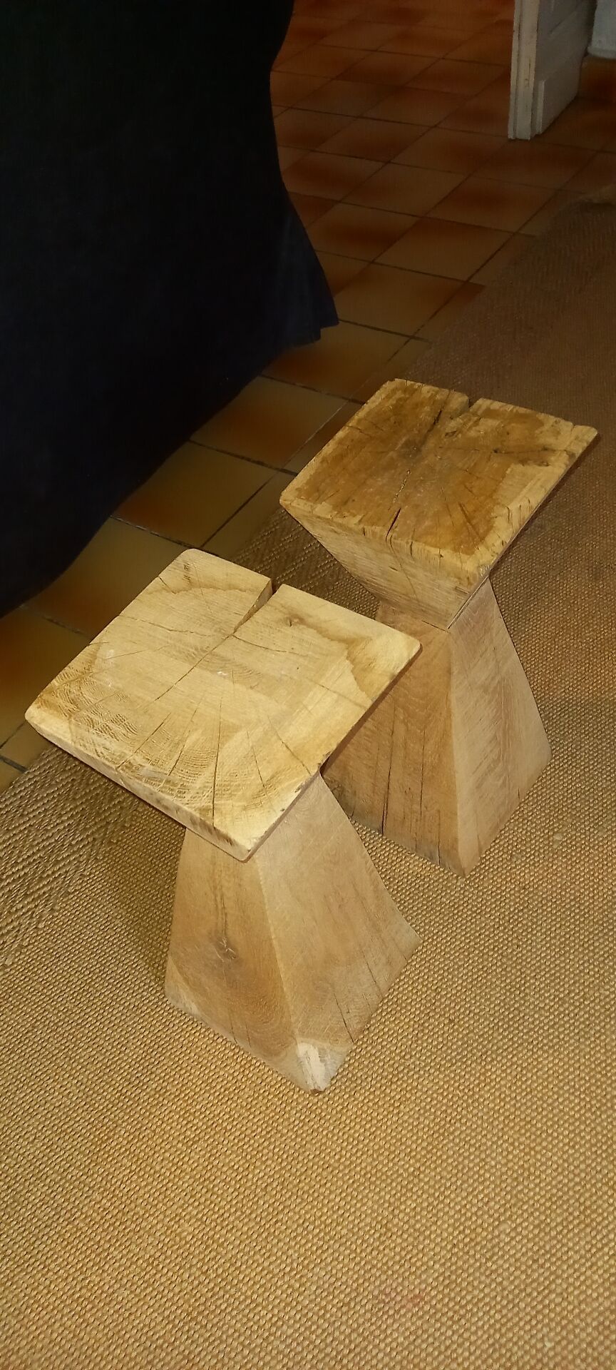 Set of 2 wooden plant stands.