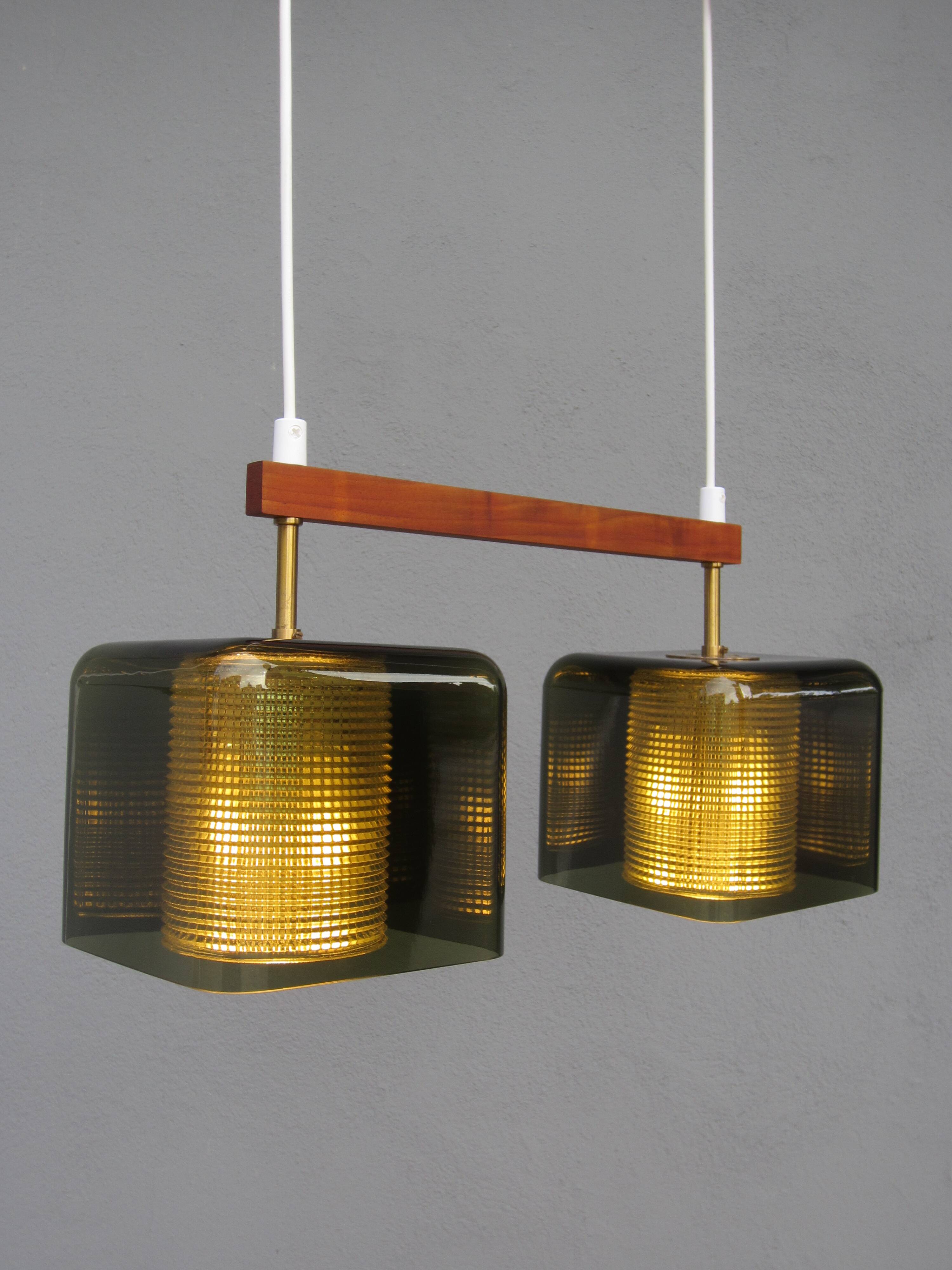 Scandinavian glass pendant lamp Carl Fagerlund for Orrefors