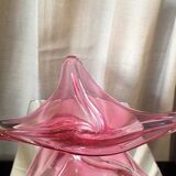 Triangular cut in val st lambert crystal of pink purple color