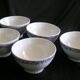 Earthenware bowls with floral decoration