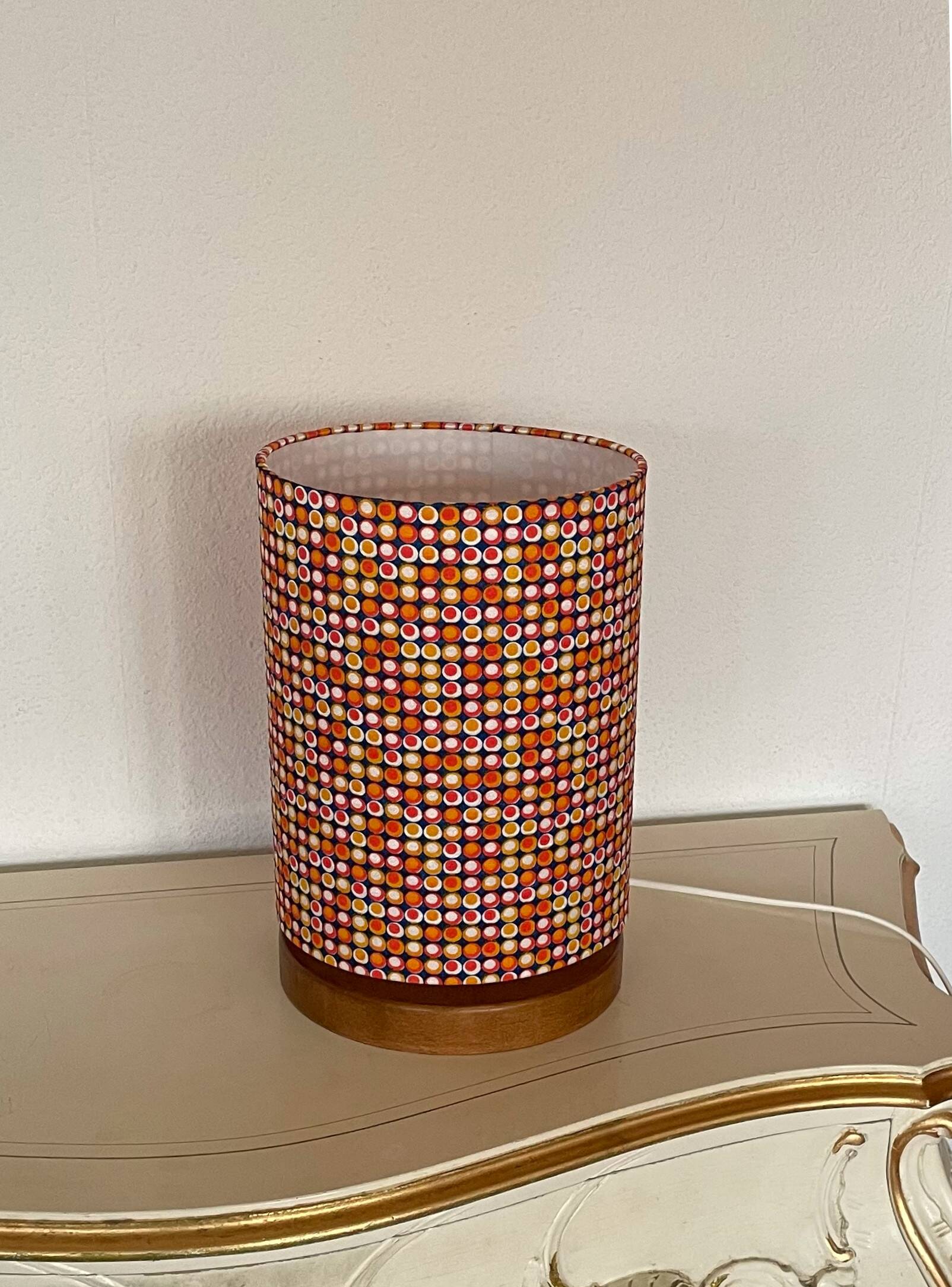 Lamp'angel Dotted H30 D20 furniture lamp - vintage fabric