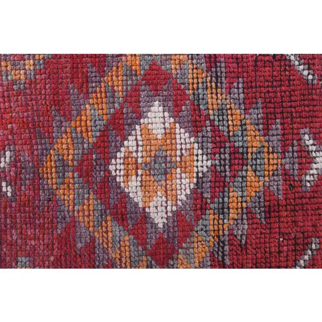 Vintage Turkish Hand-Knotted Wool Cotton Red Runner Rug 83x384