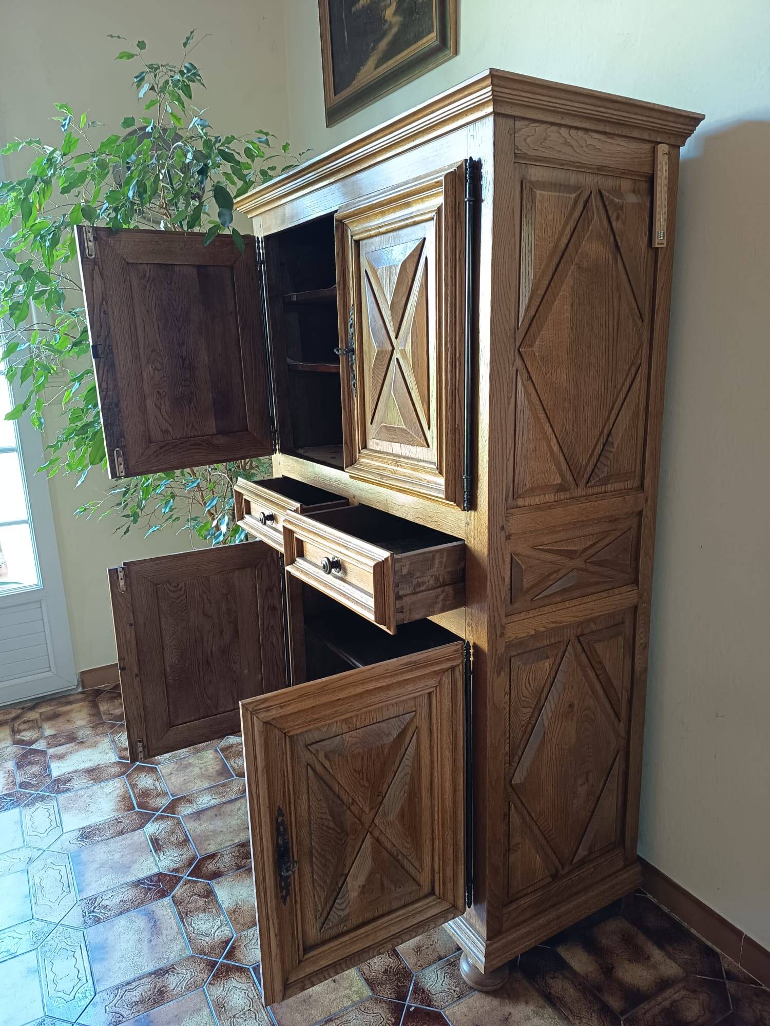 buffet sideboard light oak rustic style