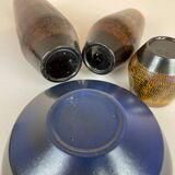 Mid-century modern set of 4 ceramic vases by Upsala-Ekeby "Fiamma" Sweden, 1960s.