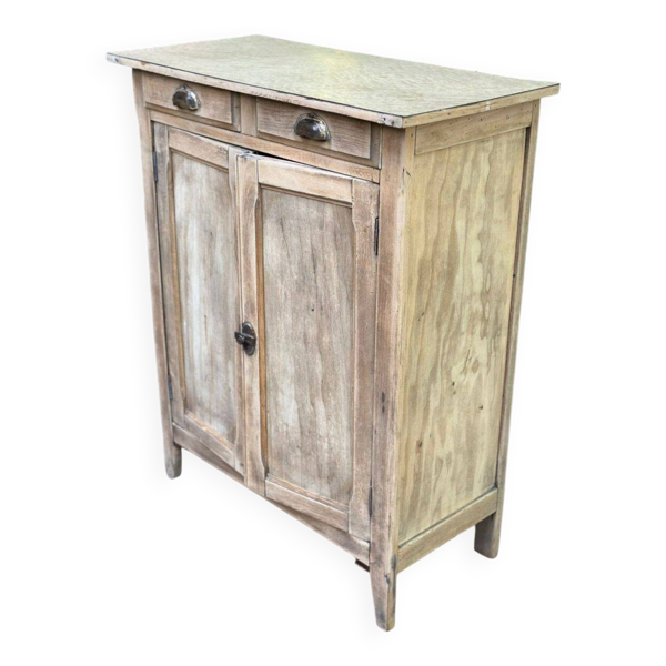 Buffet parisien vintage rénové en bois massif des années 40