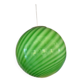 Contemporary Green and Milky-White Sphere Pendant in Murano Glass