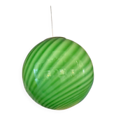 Contemporary Green and Milky-White Sphere Pendant in Murano Glass