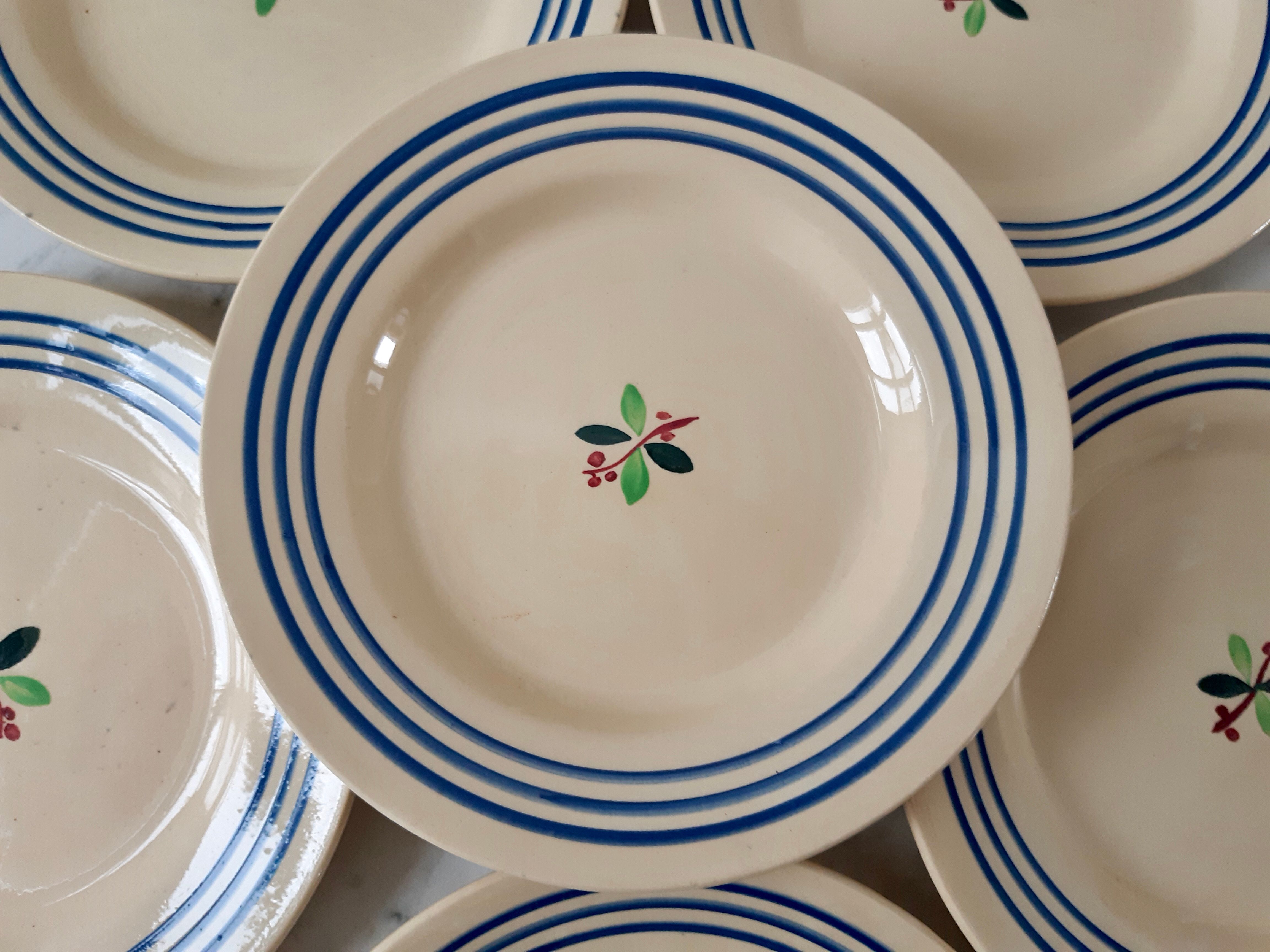 Set of 6 dessert plates Gien model Yvonne
