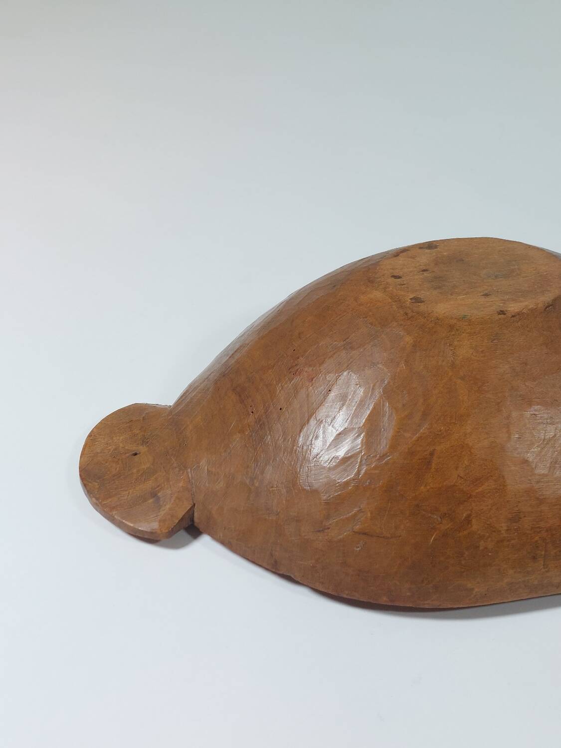 Vintage wooden fruit bowl hand-carved.
