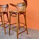 Set of 2 Bar Stools Restaurant Pub Tavern Curved Wood