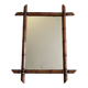 Miroir mural Napoléon III en bois tourné façon bambou XIXe siècle, 49x65 cm