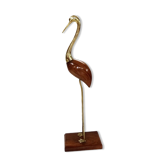 Blue heron of the 60s-70s in brass and rosewood and teak