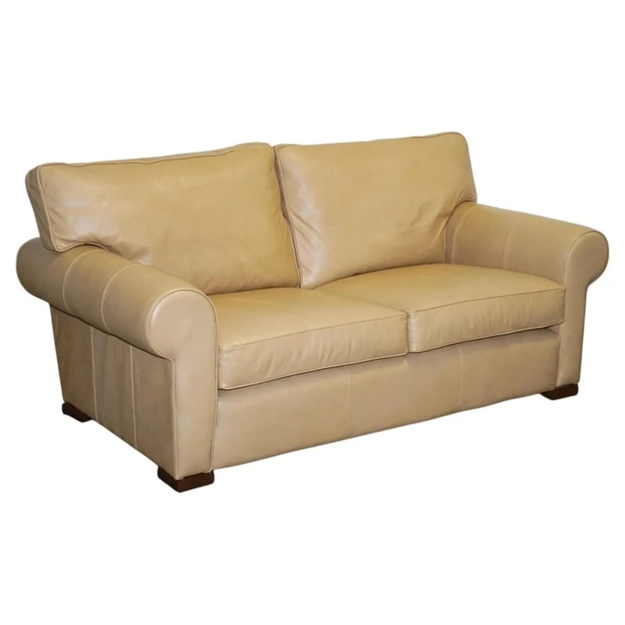 Brown Leather Two-Seater Sofa by Multi York England