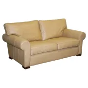 Brown Leather Two-Seater Sofa by Multi York England