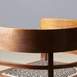 Central European armchair from the early 20th century with an inlaid backrest.