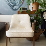 366 chair in boucle fabric designed in 1962 by J. Chierowski
