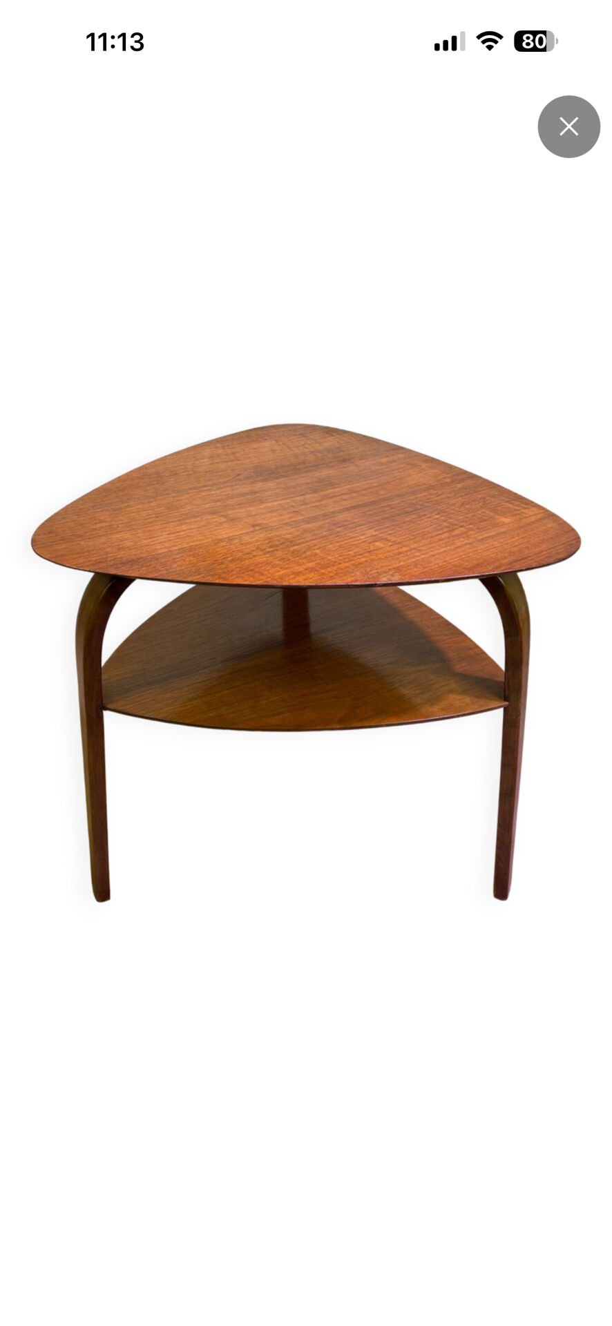 Tripod side table Bow Wood by Steiner