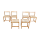 6 vintage oak and wicker dining chairs, 1960s