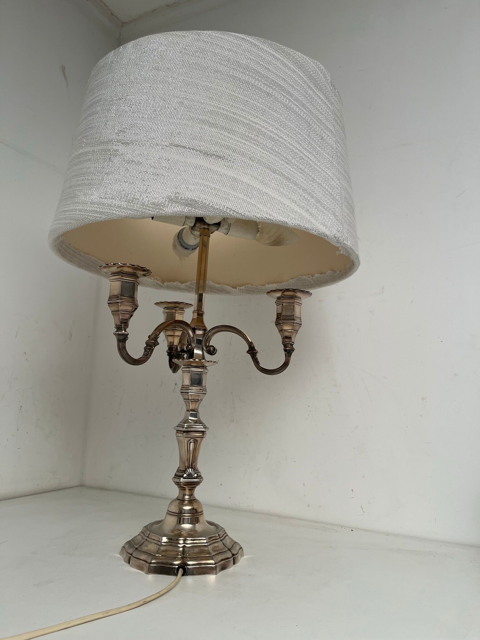 Vintage hot water bottle lamp