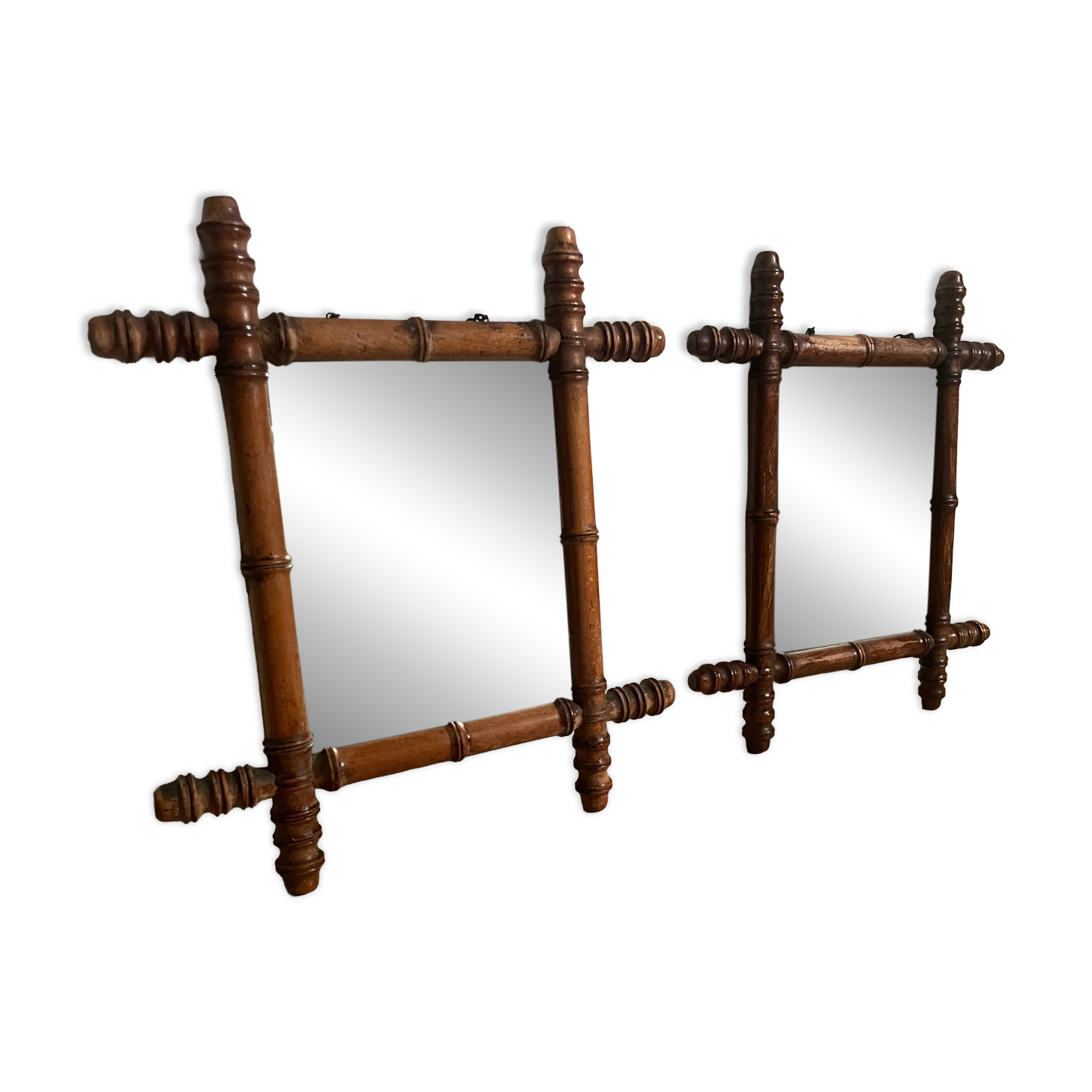 Pair of wooden mirrors from the 1940s.