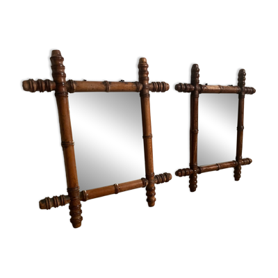 Paire de miroirs en bois, années 40