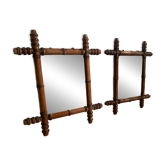 Pair of wooden mirrors from the 1940s.