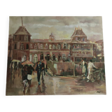 Oil on canvas signed Brunel