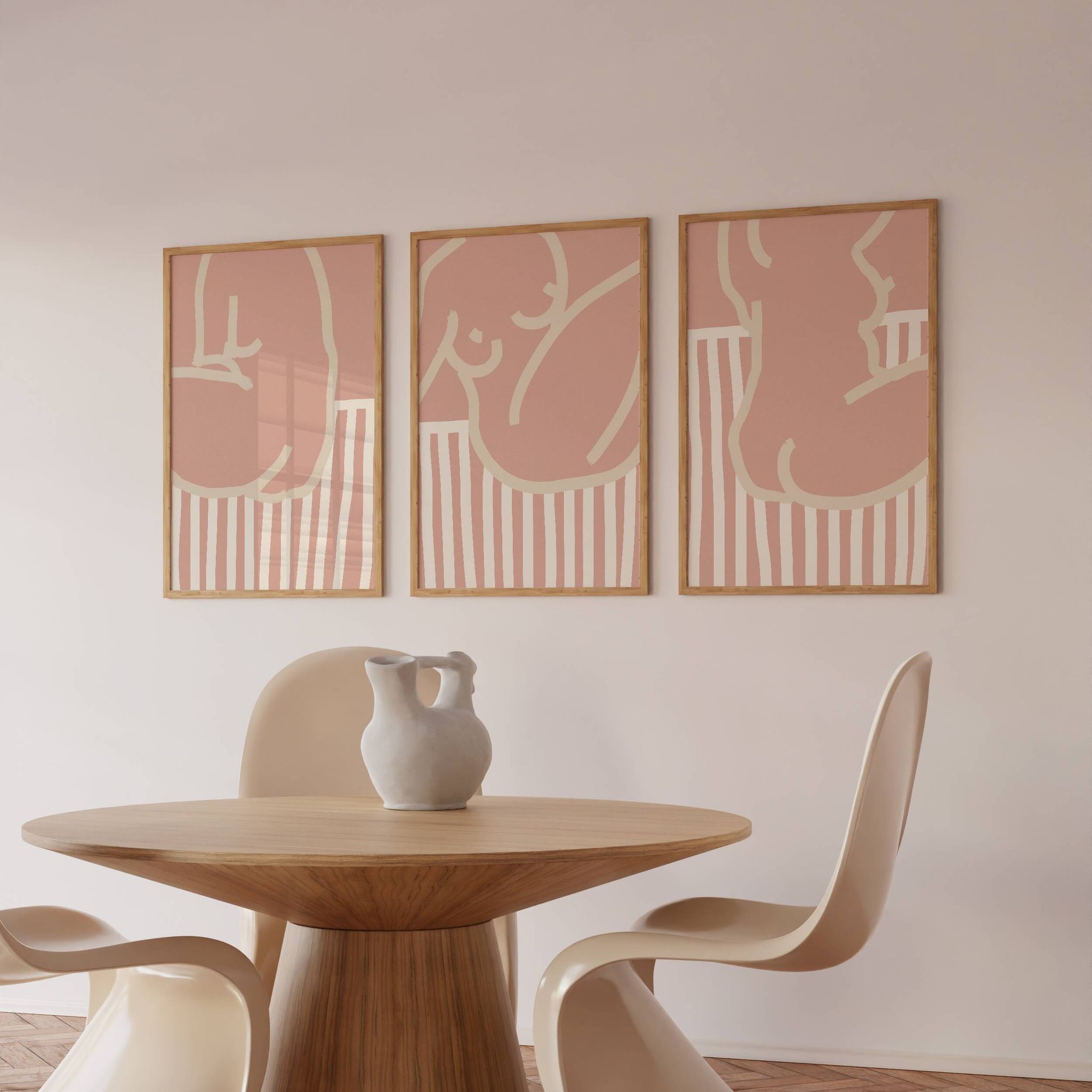 Set of 3 figure giclee prints