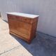 Commode style Louis Philippe en bois et marbre blanc