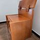 Pair of vintage bedside tables with high backrest in wood - 1970s