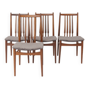 Set of 4 Vintage Rosewood Dining Chairs, German Mid-Century Modern, 1960s,